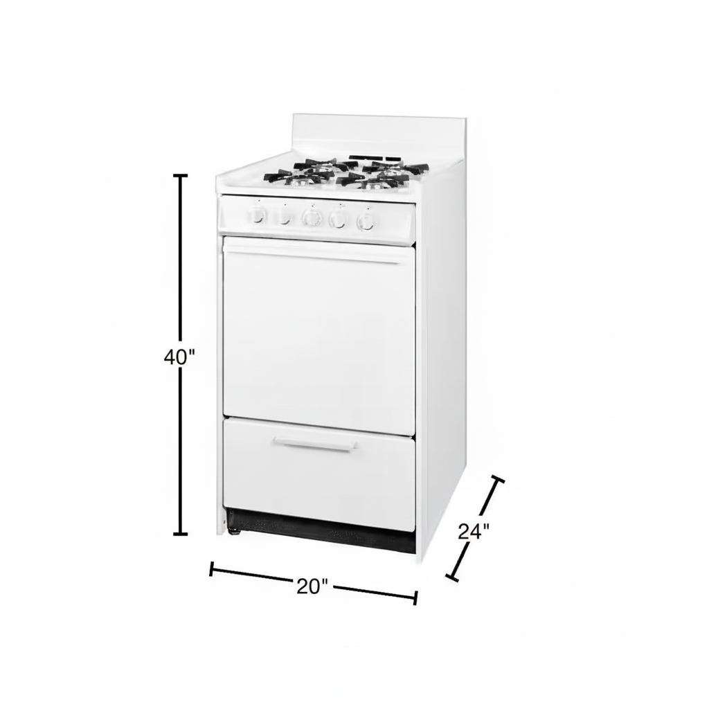 20 In. 2.5 Cu. Ft. Gas Range in White