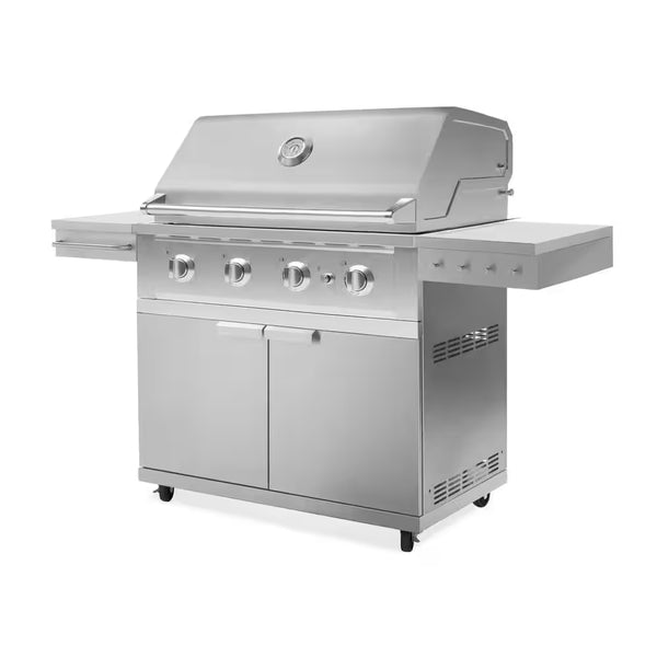 Outdoor Kitchen Built-In 4-Burner Stainless Steel Grill Cart with Propane Gas Performance Grill, 40 In.
