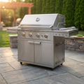 Outdoor Kitchen Built-In 4-Burner Stainless Steel Grill Cart with Propane Gas Performance Grill, 40 In.