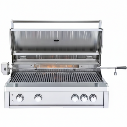 40 In. 5-Burner Built-In Natural Gas Grill in Stainless Steel with 1 Infrared Burner